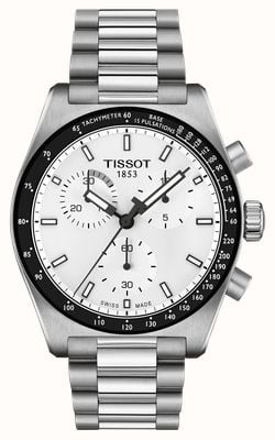 Tissot Pr516 クォーツ クロノグラフ (40mm) ホワイト ダイヤル / ステンレススチール ブレスレット T1494171101100