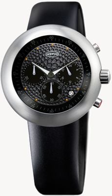 IKEPOD Chronopod black beauty 004 (44mm) cadran noir / bracelet silicone noir C004-SI-LB