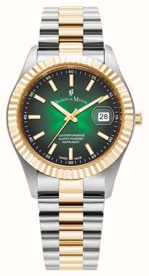 Jacques Du Manoir Inspiration Business (40mm) Green Gradient Dial / Two-Tone Stainless Steel Bracelet JWG03004