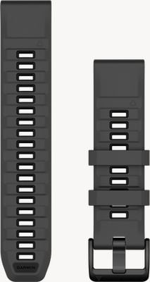 Garmin Quickfit-Armbänder (22 mm) aus Graphit und schwarzem Silikon mit schwarzen Beschlägen – nur Armband 010-13392-10