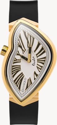 Exaequo Melting Watch Revolve IP oro giallo (33 mm) quadrante bianco / cinturino in silicone nero EX 0032.0002