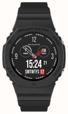Reflex Active Спортивные многофункциональные умные часы Series 26 (42 мм), цифровой циферблат / черный силикон RA26-2180