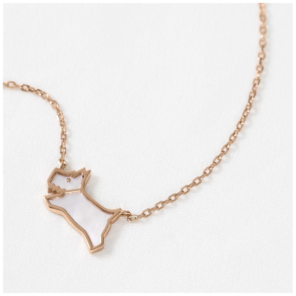 Radley Jewellery Radley By Design Necklace Mother of Pearl Dog Pendant Rose Gold Tone RYJ2352 James Moore Co. Jewellers of Distinction Since 1997 in Kenilworth Warwickshire