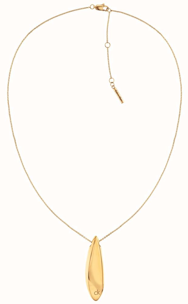 Calvin Klein Stainless Steel Ladies Sculpted Gold Pendant 35000814