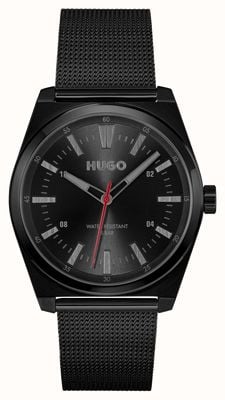 HUGO #ark (40 mm) mostrador preto / pulseira de malha de aço inoxidável PVD preto 1530440
