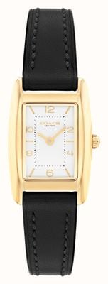 Coach Montre Reese à quartz deux aiguilles (20 mm), cadran blanc / bracelet en cuir noir 14504647