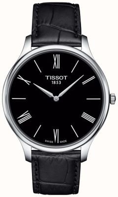 Tissot 男士传统 5.5 黑色皮革表带 T0634091605800
