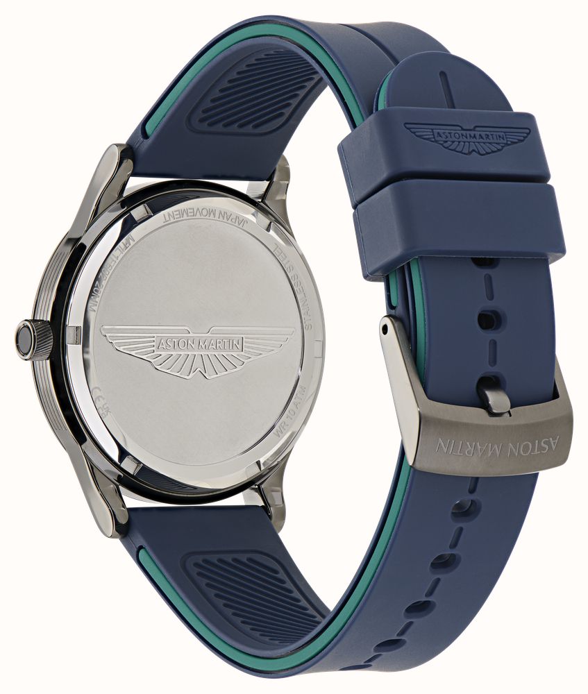 Aston Martin SLS Icon Small-Seconds Quartz (40mm) Navy Blue Dial / Navy Blue Silicone Strap MTIL1F602 - widok alternatywny 3