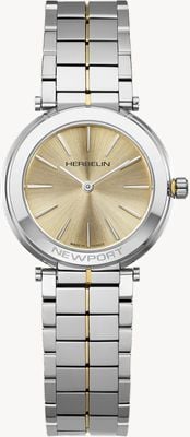 Herbelin Newport Slim Quartz (32 mm) Champagner-Zifferblatt / Edelstahlarmband 16922BT13