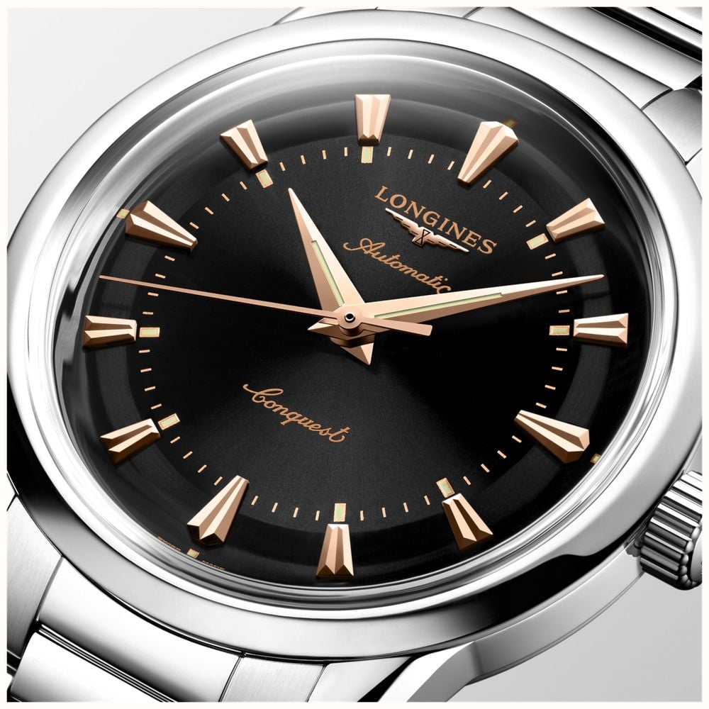 LONGINES Conquest Heritage Automatic (38mm) Black Dial / Stainless Steel Bracelet L16494526 - alternate view 3