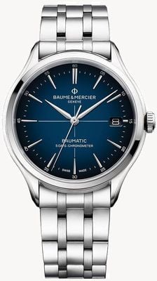 Baume & Mercier Chronomètre Clifton Baumatic (40 mm) cadran dégradé bleu / bracelet en acier inoxydable 10468