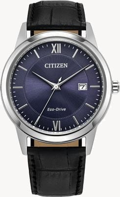 Citizen Herren | Öko-Antrieb | blaues Zifferblatt | schwarzes Lederarmband AW1780-09L