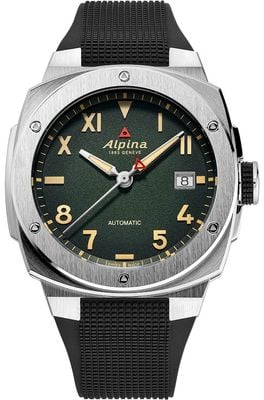 Alpina Alpiner Extreme Automatic California (39 mm), esfera verde arenada y correa de caucho negra AL-525GRG3AE6