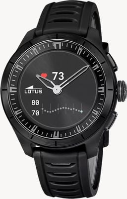 Lotus Connected Full D Hybrid Smartwatch (45mm) Digital Display / Black Rubber Strap 20001/4