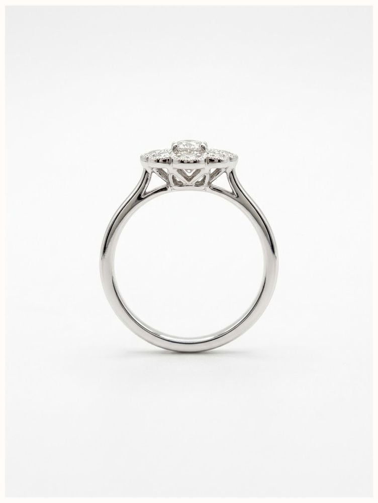 0.50ct Round Brilliant Natural Diamond 18ct White Gold Cluster Ring SL8493 - alternative Ansicht 3
