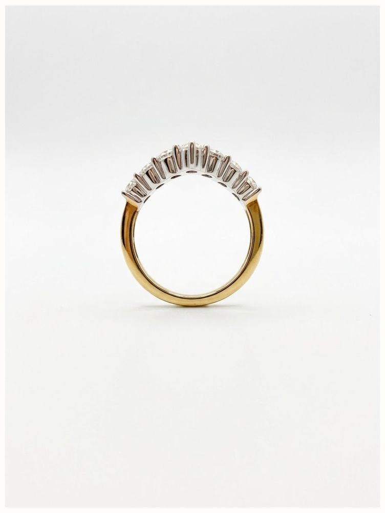 0.78ct Round Brilliant Natural Diamond 9ct Yellow Gold Half Eternity Ring BJR0436 - vue alternative 3