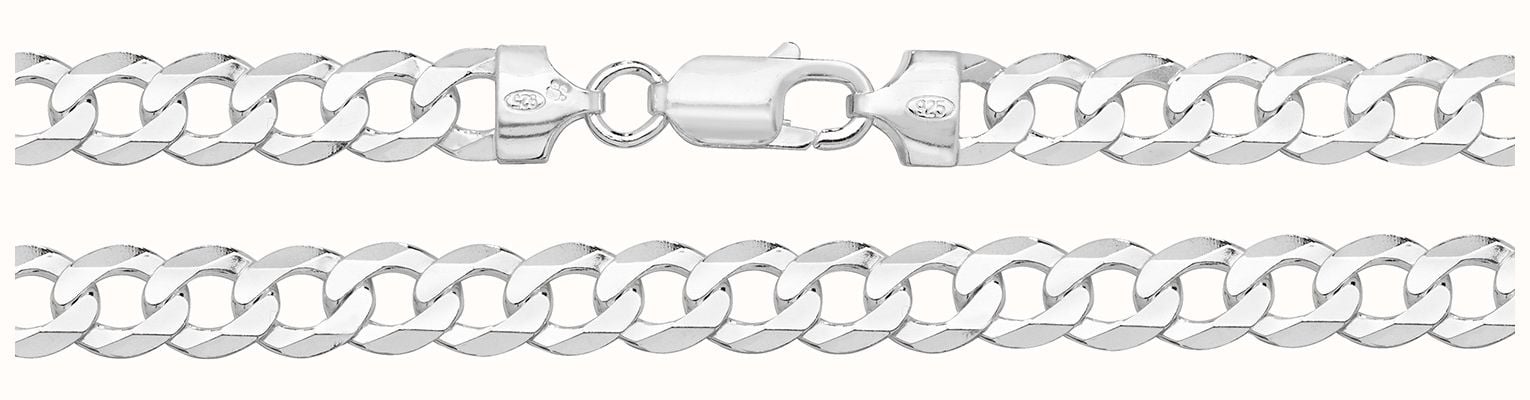James Moore TH Sterling Silver Flat Curb Chain 8" G1070/08