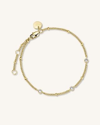 Rosefield Jewellery Pulseira feminina em ouro branco com cristal JTBTG-J430