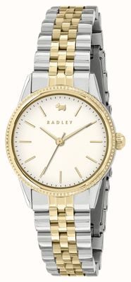 Radley Damski (28 mm) z białą tarczą / dwukolorową bransoletą ze stali nierdzewnej RY4645