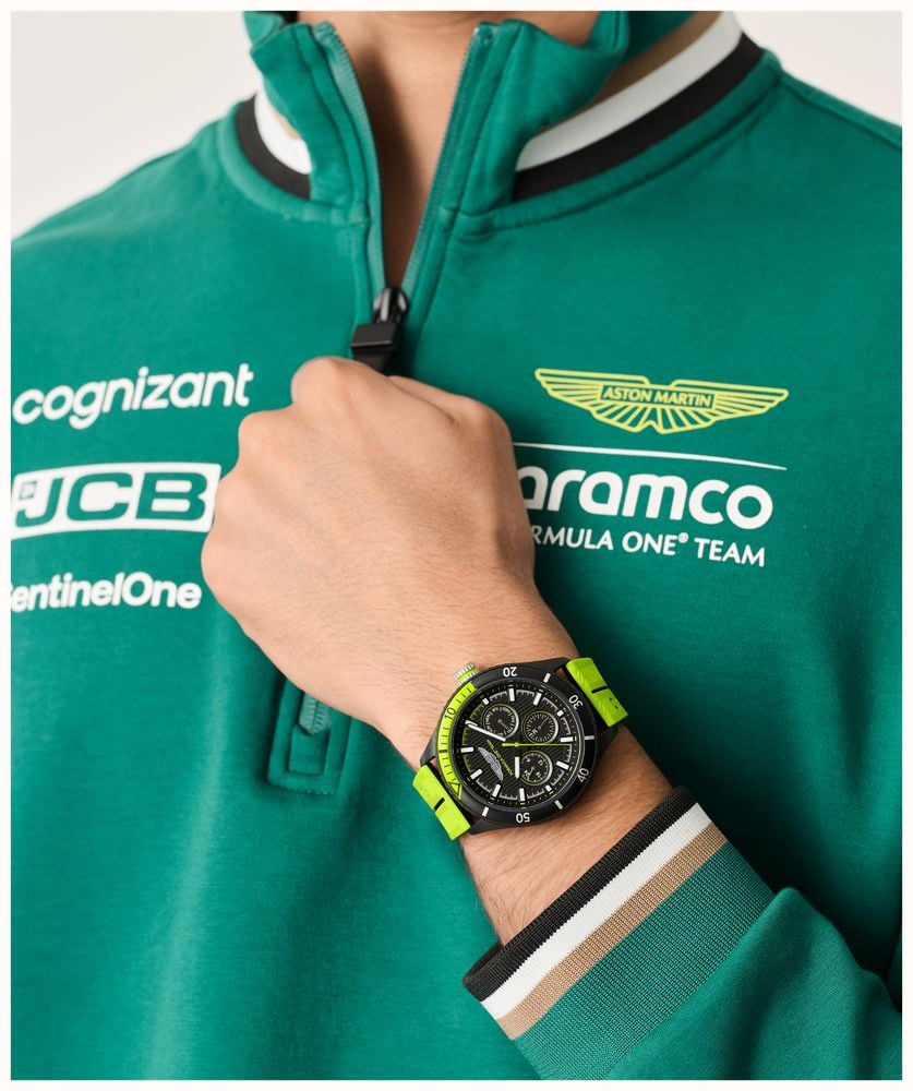 Aston Martin Aramco Formula One™ Team PIT W Quartz Multifunction (46mm) Black Dial / Yellow Silicone Strap MTFP1F502 - alternative Ansicht 5