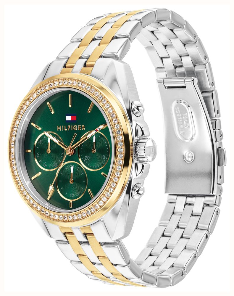 Tommy Hilfiger Mellie Two Tone Bracelet green Dial Watch 1782969 - vista alternativa 2