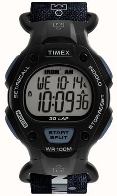 Timex IRONMAN Classic 30-Lap (38mm) Digital Dial / Black Recycled Fabric Strap TW2W94100