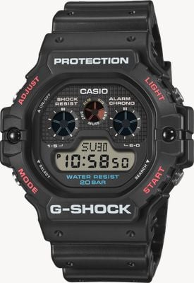 Casio G-shock serie 5900 digitale (46,8 mm) quadrante nero / cinturino in resina nera DW-5900U-1ER