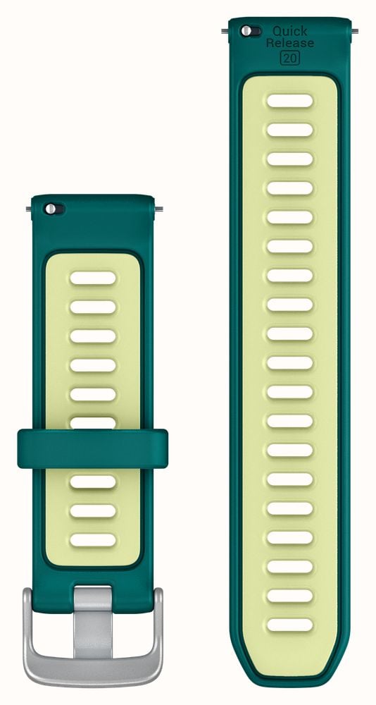 Garmin Quick Release Band (20mm) Teal Green & Citron Silicone / Silver Hardware - Strap Only 010-11251-B8 - 备用视图 2