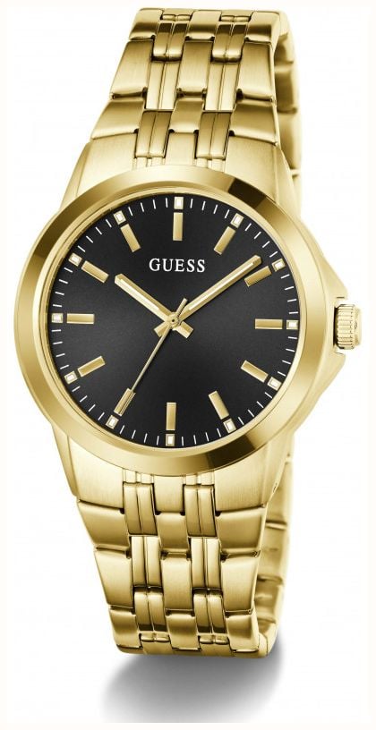 Guess Men's Archie Black Sunray Dial Gold-Tone Stainless Steel Bracelet GW1121G2 - vista alternativa 2