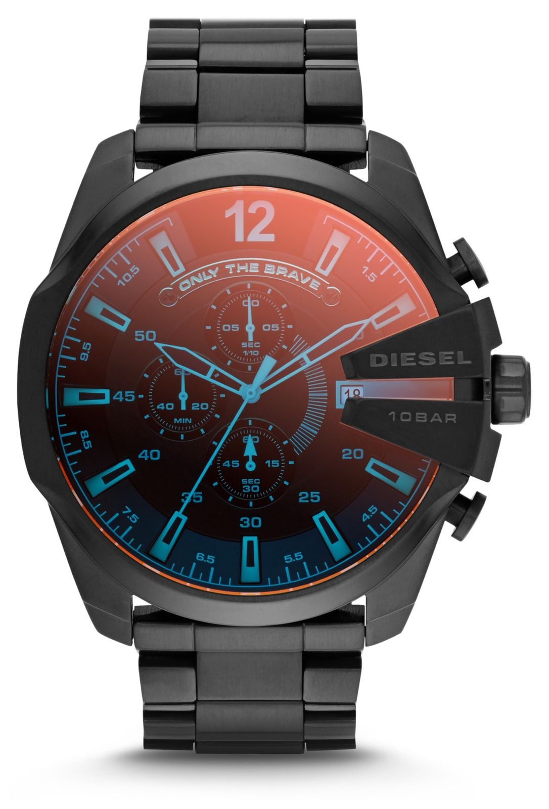 Diesel mega chief en acier ip noir irisÃ© pour homme montre