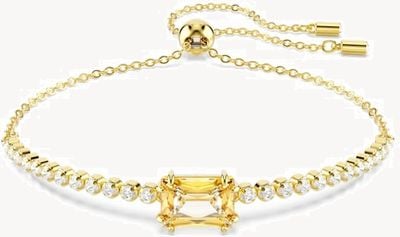 Swarovski Matrix Tennis Bracelet Mixed Cuts, Caramel, Gold-tone Plated 5730699