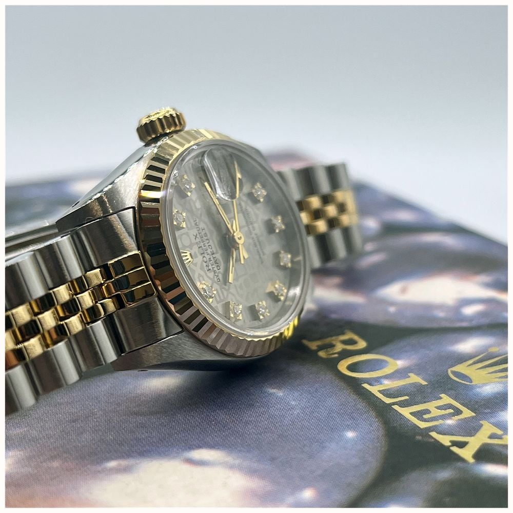 Pre-owned Rolex Datejust Diamond (26mm) Grey Patterned Dial / Two-Tone Stainless Steel Bracelet Watch JMP-835572 - vista alternativa 6