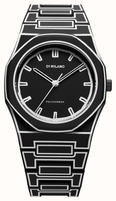 D1 Milano ポリカーボンブラックスケッチ（40.5mm）マットブラック文字盤 / ブラックポリカーボネートストラップ PCBJ33