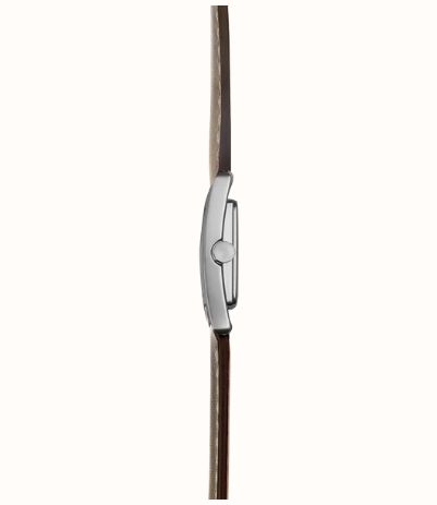 Herbelin Ve Avenue (19 x 23.4mm) Silver Guilloché Dial / Taupe Leather Strap 17537AP08TA - alternatieve weergave 2