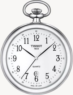 Tissot Reloj de bolsillo de cuarzo Lépine (49mm) esfera blanca / acero inoxidable T82655012