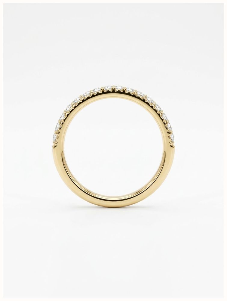 0.33ct Round Brilliant Natural Diamond 9ct Yellow Gold Half Eternity Ring HET100161 - alternate view 3