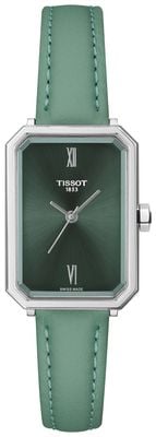 Tissot SRV Quartz (21.8mm) Green Sunray Dial / Green Leather Strap T1601101609300