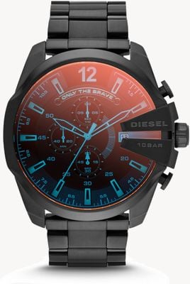 Diesel Montre mega chief en acier ip noir irisé pour homme DZ4318