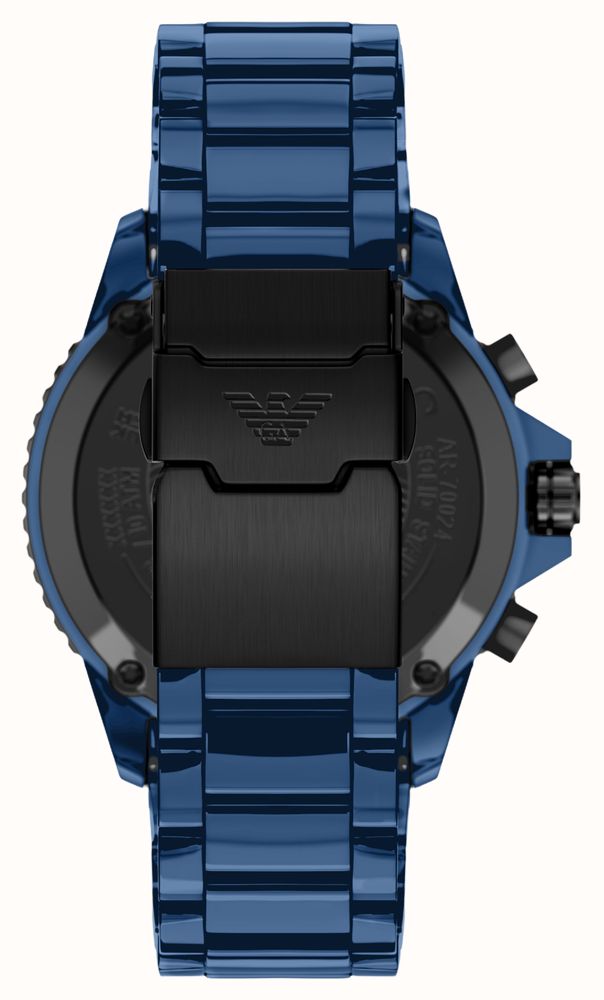 Emporio Armani Solar Chronograph (44mm) Blue Dial / Blue Ceramic Bracelet AR70024 - alternative Ansicht 5