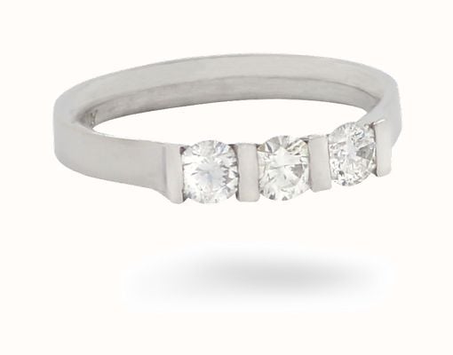 Platinum 3 Stone Tension Set Diamond Ring JM1401
