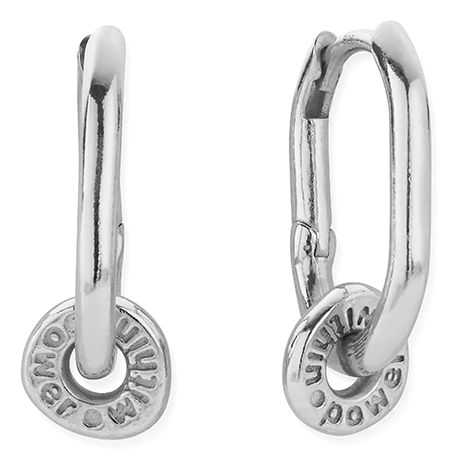 ChloBo Power Within Oval Hoop Earrings Sterling Silver Jewellery-image-162389