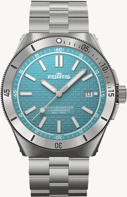 FORTIS Marinemaster M-40 Performance Serenity Blue (40 mm) Edelstahl-Blockarmband F8120004