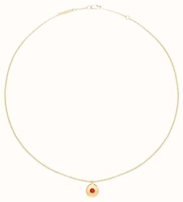 D.LOUISE 14ct Yellow Gold PVD Cubic Zirconia July Birthstone Pendant YBN-09-07