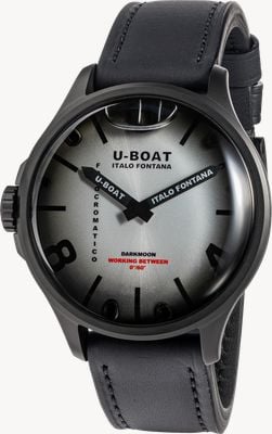 U-Boat Orologio Darkmoon kama PVD (46,5 mm) quadrante Soleil grigio-viola fotocromico / cinturino in pelle di vitello nera 3339
