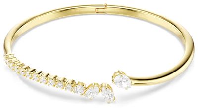 Swarovski Mesmera bangle, Mixed cuts, White, 18K gold finish 5750440