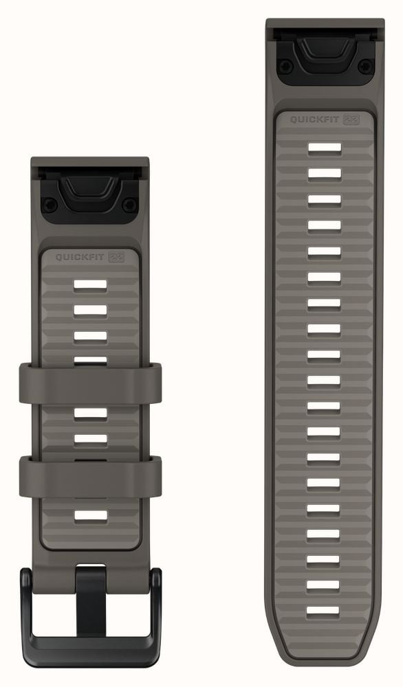 Garmin QuickFit Bands (22mm) Pebble Grey/Silver Grey Silicone with Black Hardware - Strap Only 010-14509-00 - alternate view 2