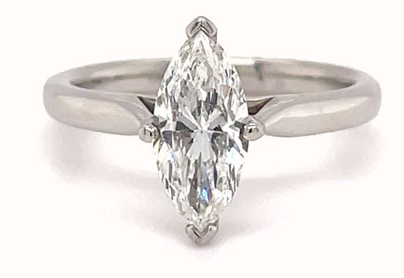 GEMEX Plat 1.01ct single stone Marquise Ring ENG33735