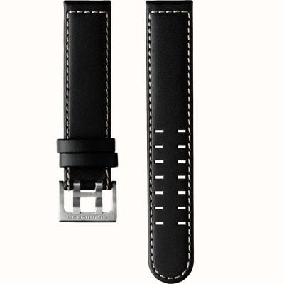 Hamilton Straps Khaki Aviation Black Leather Strap - 20mm (STRAP ONLY) H690646107