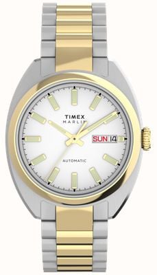 Timex Marlin Draper Day/Date Automatic (37mm) White Dial / Two-Tone Stainless Steel Bracelet TW2Y65100