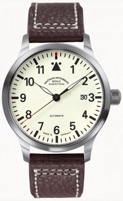 Mühle Glashütte Skórzany pasek Terrasport II w kolorze kremowym M1-37-47-LB